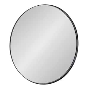 Rollo 23 in. x 23 in. Classic Round Framed Black Wall Mirror