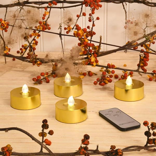 1.5 Metallic Gold Tea Light Candles, Unscented Candles, Tea Lights