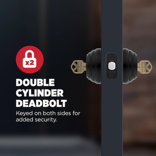 Kwikset 980 Series Matte Black Double Cylinder Door Deadbolt