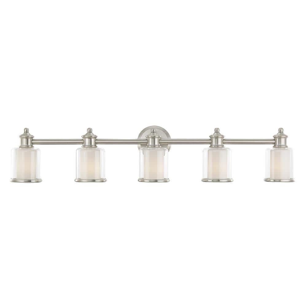 Elegant Brushed Nickel 5-Light Vanity Fixture with Dimmable Feature