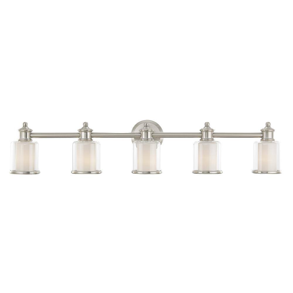 Elegant Brushed Nickel 5-Light Vanity Fixture with Dimmable Feature