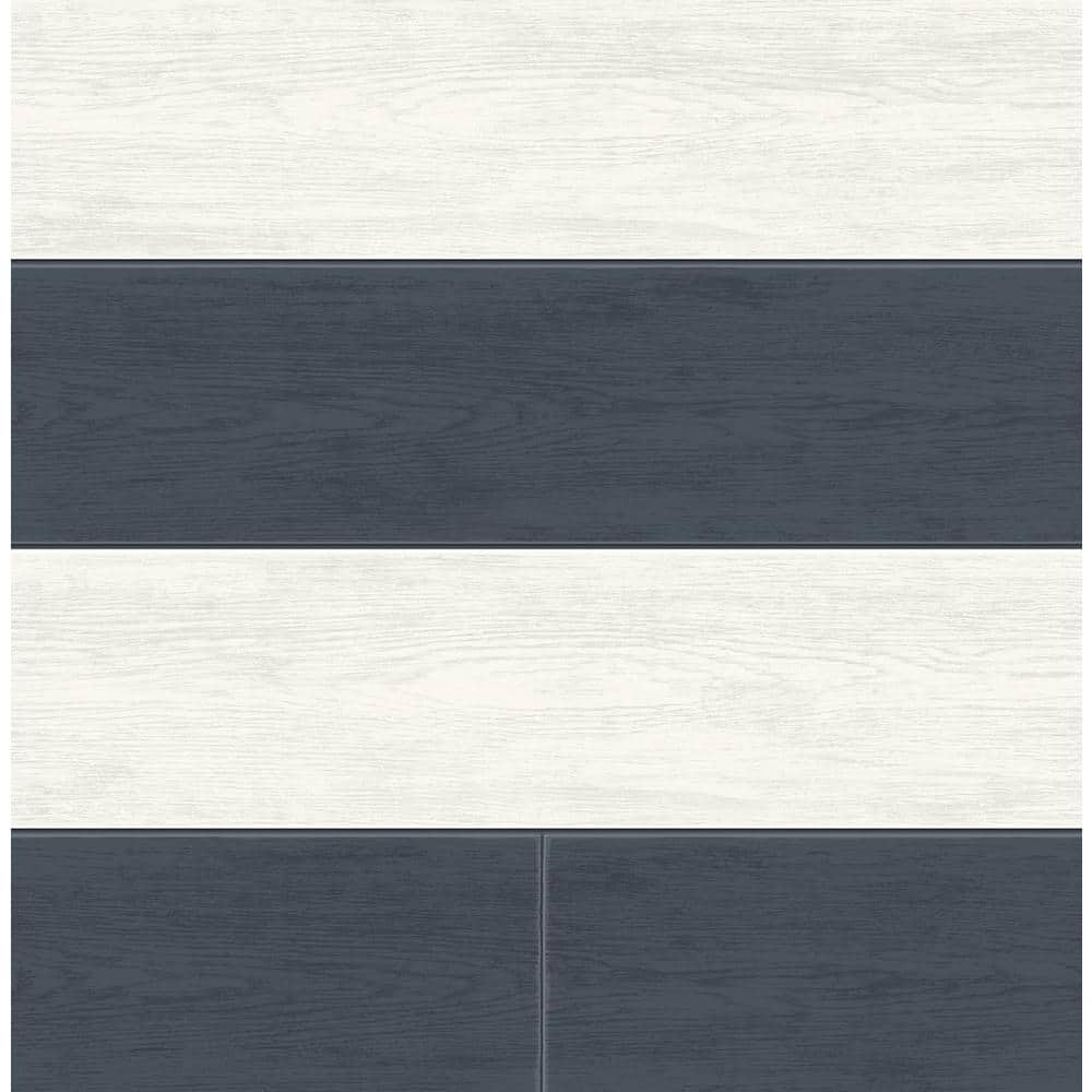 Reviews for NextWall 30.75 sq. ft. Navy Blue Two Toned Shiplap Vinyl ...