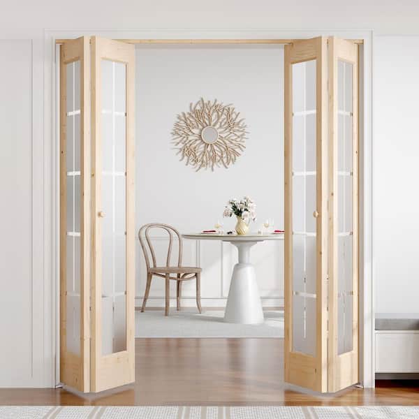 easelife 72 in. x 80 in. 3/4 Lite Frosted Glass Preassembled Solid
