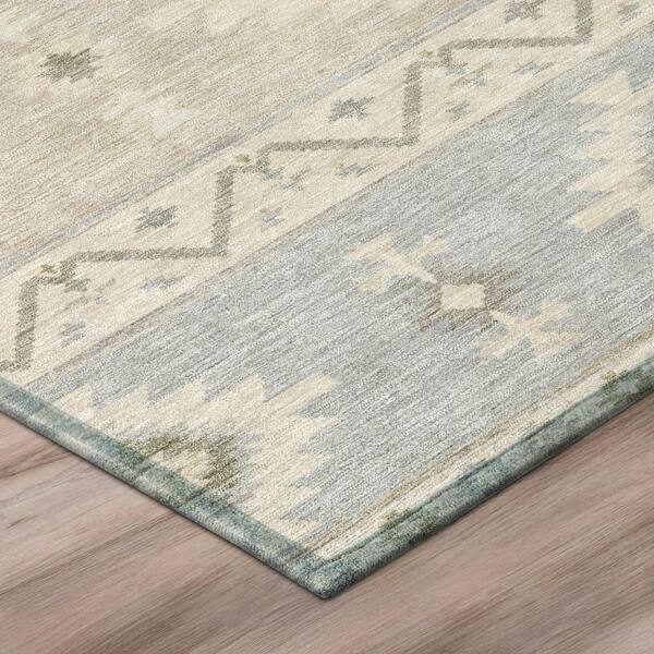 Chantille Machine Washable Indoor/Outdoor Abstract ACN3126 Silver 9 ft. x 12 ft. Area Rug