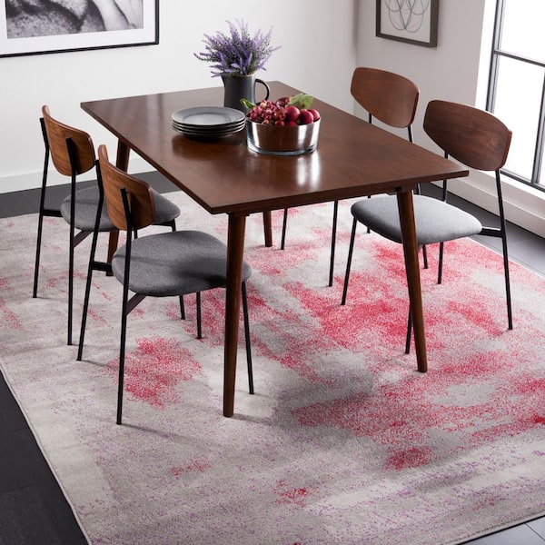 Skyler 9 ft. x 12 ft. Gray/Red Watercolor Area Rug