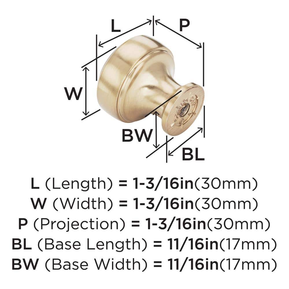 Champagne Bronze Round Cabinet Knob with Mounting Hardware