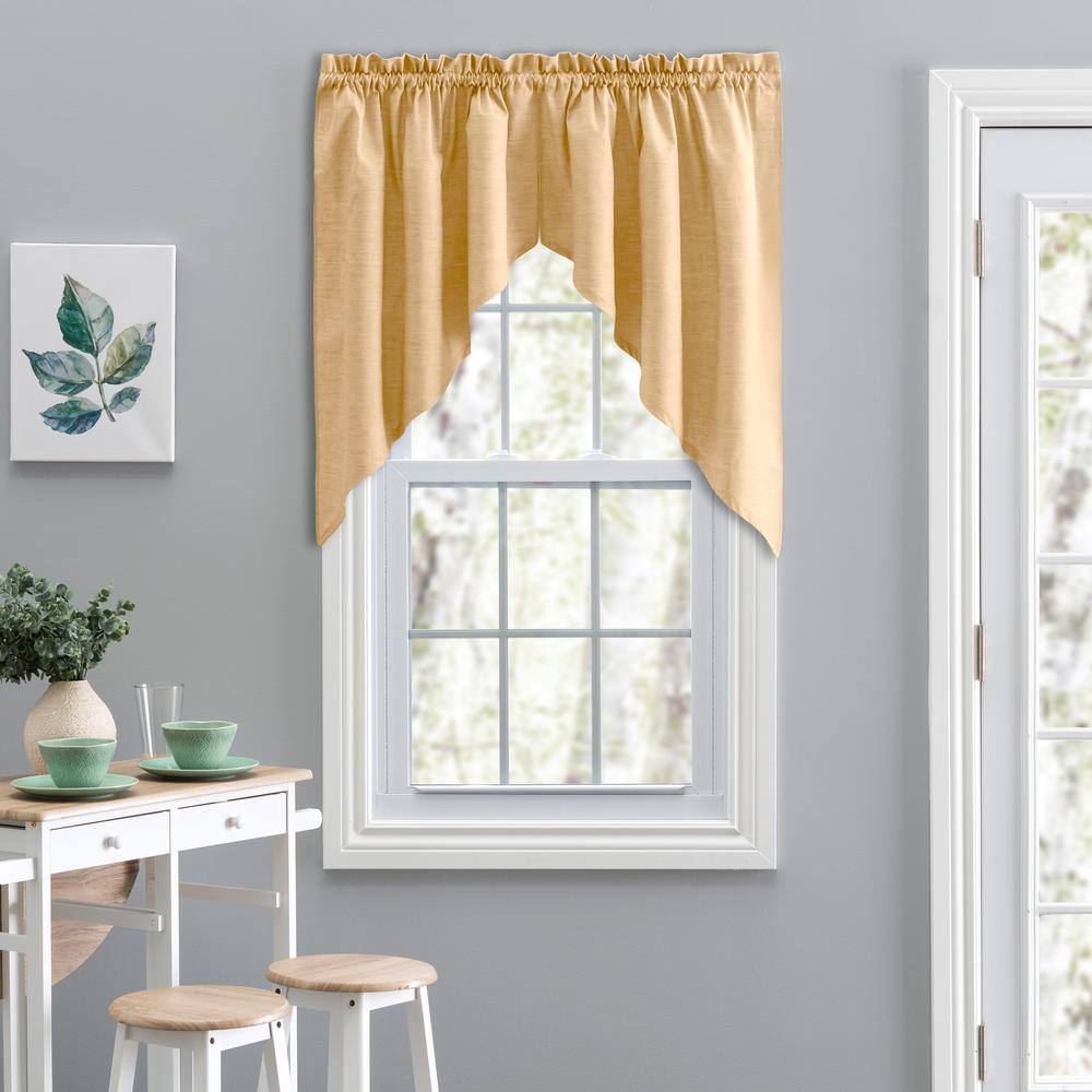 Butter Yellow Poly Cotton Duck Fabric Tailored Swag Valance
