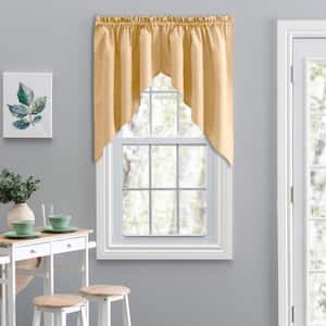 Lisa Solid 36 in. L Polyester/Cotton Tailored Swag Valance in Butter