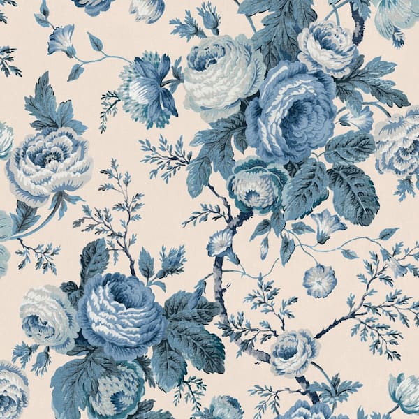 Laura Ashley Uffington Roses Dark Seaspray Wallpaper