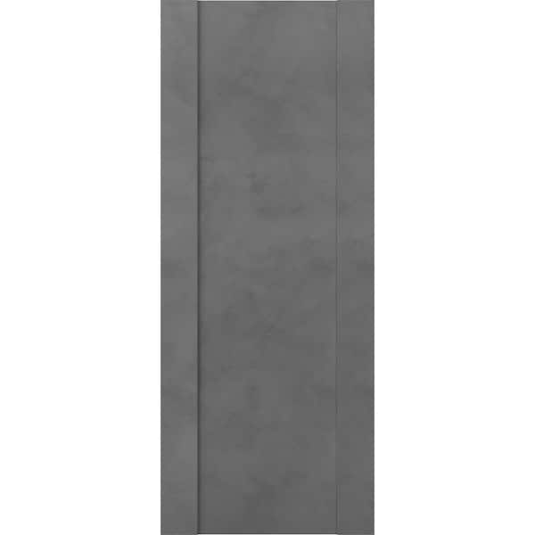 Vona 01 36 in. W x 80 in. H x 1-3/4 in. D 1-Panel Solid Core Dark Urban  Prefinished Wood Interior Door Slab