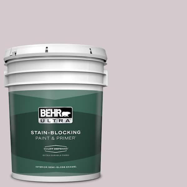 BEHR ULTRA 5 gal. #N110-1 Dusty Lilac Extra Durable Semi-Gloss Enamel Interior Paint & Primer