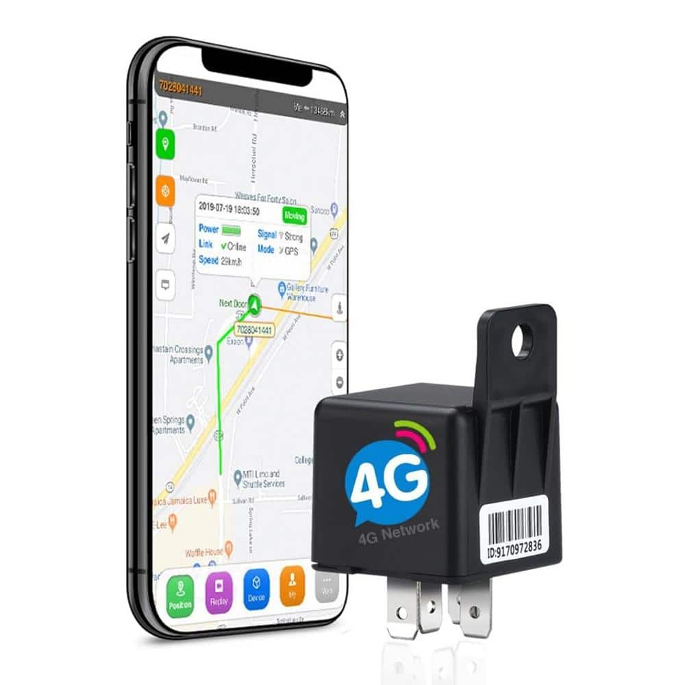 4G Vehicle Car Relay GPS Tracker, Real-Time Location with Anti Lost Alarm, 