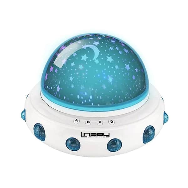 LINSAY Multi-Function Blue, Red, Green Musical Battery-operated Stars Baby Indoor Light Projector SL1KWHD - The Home Depot