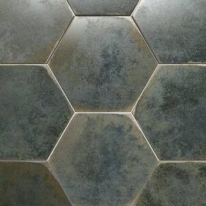 Mandalay Hex Green 9.13 in. x 10.51 in. Polished Porcelain Floor and Wall Tile (8.07 sq. ft./Case)