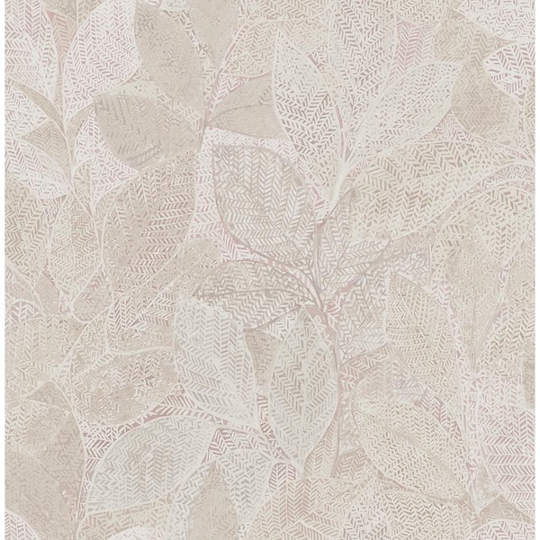 Brewster Niabi Pink Leaves Pink Wallpaper Sample