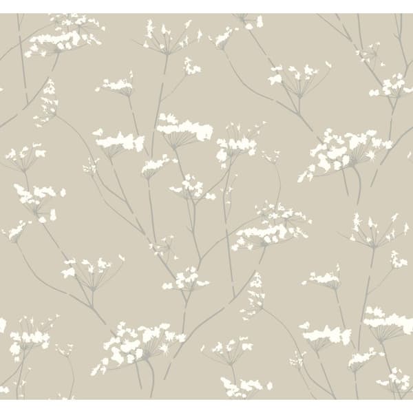 York Wallcoverings Tan Enchanted Unpasted Paper Matte Wallpaper, 27 in. by 27 ft.
