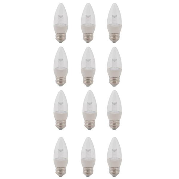 EcoSmart 25-Watt Equivalent B11 Clear Blunt Tip Decorative LED Light Bulb, Soft White (12-Pack)