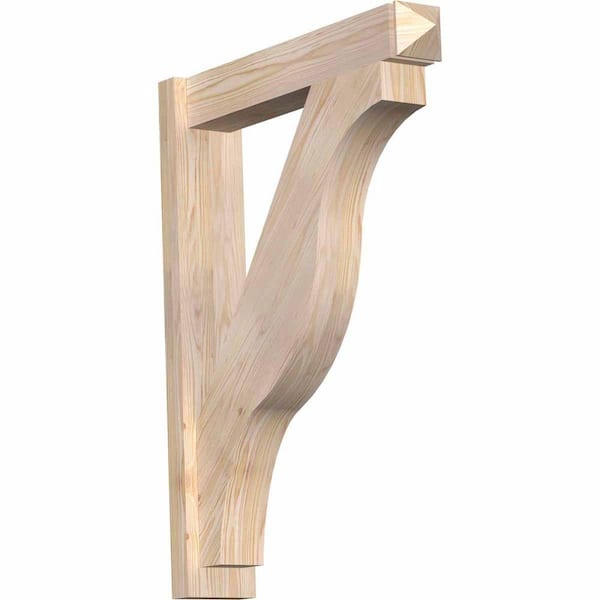 Ekena Millwork 6 in. x 36 in. x 28 in. Douglas Fir Fuston Arts and Crafts Smooth Outlooker