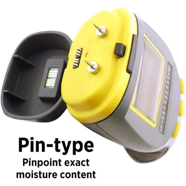 General Tools Compact Digital Moisture Meter MMP100 – Pin-Style Tester For Wood, Drywall & Building Materials, Tri-Color LCD, Data Hold