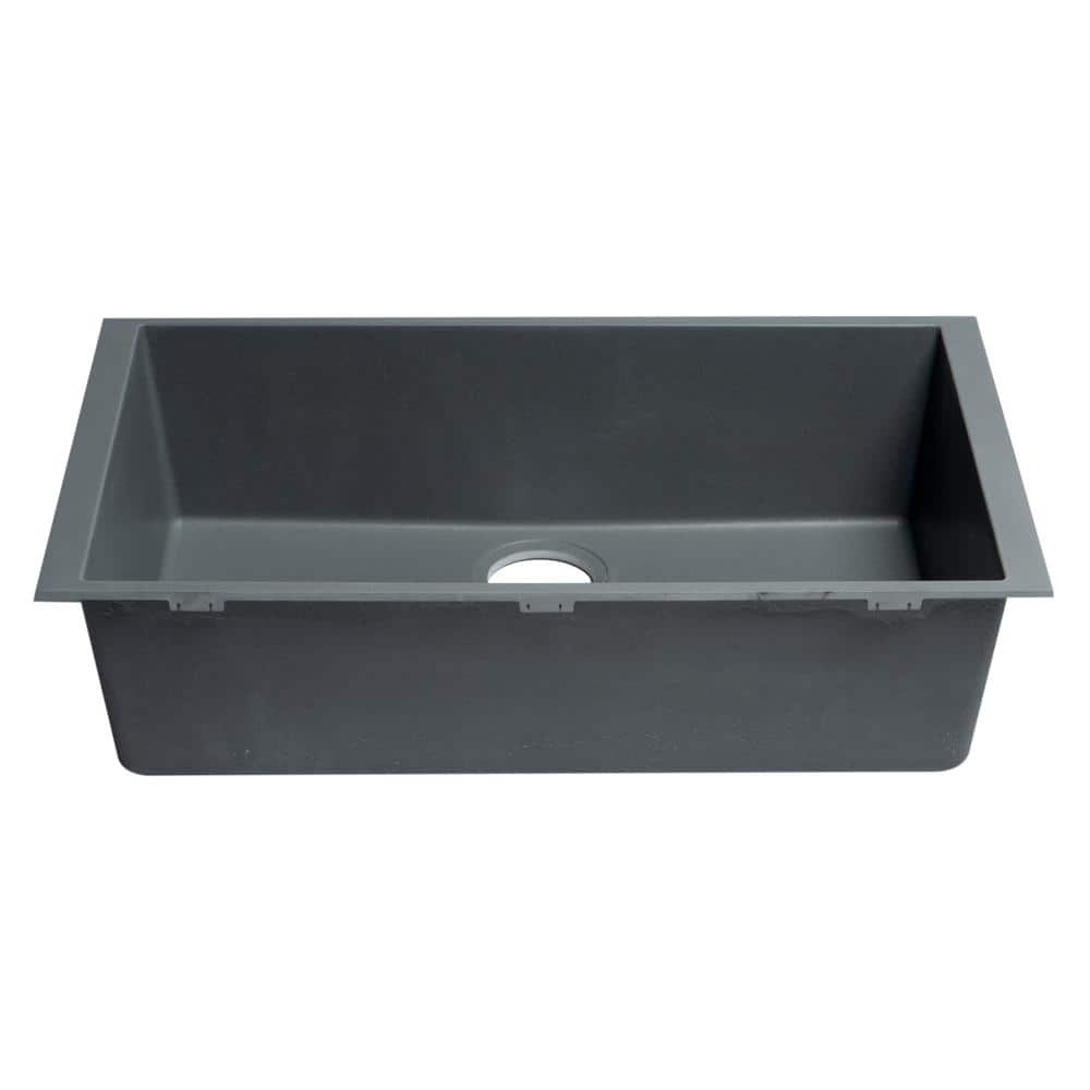 Titanium Gray Granite Composite Undermount Single Bowl Kitchen Sink