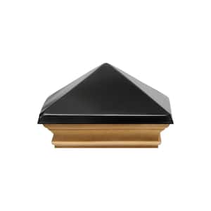 4 in. x 4 in. West Indies Miterless Wood Post Cap with Black Stainless Pyramid