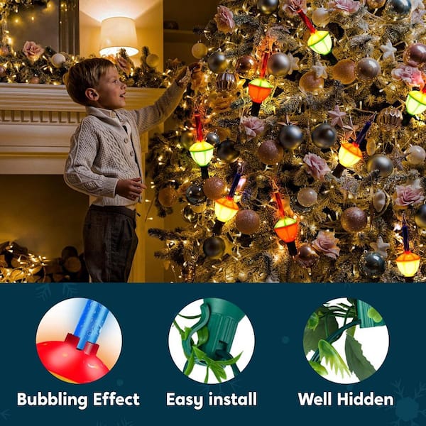 Christmas Bubble String Light, 7 Bubbles Lights, Old Fashion Vintage String Lights (Multicolor)