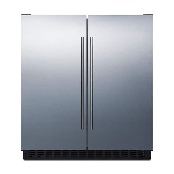 Summit Appliance 30 in. 5.4 cu. ft. Built-In Side by Side Refrigerator in Stainless Steel, Counter Depth