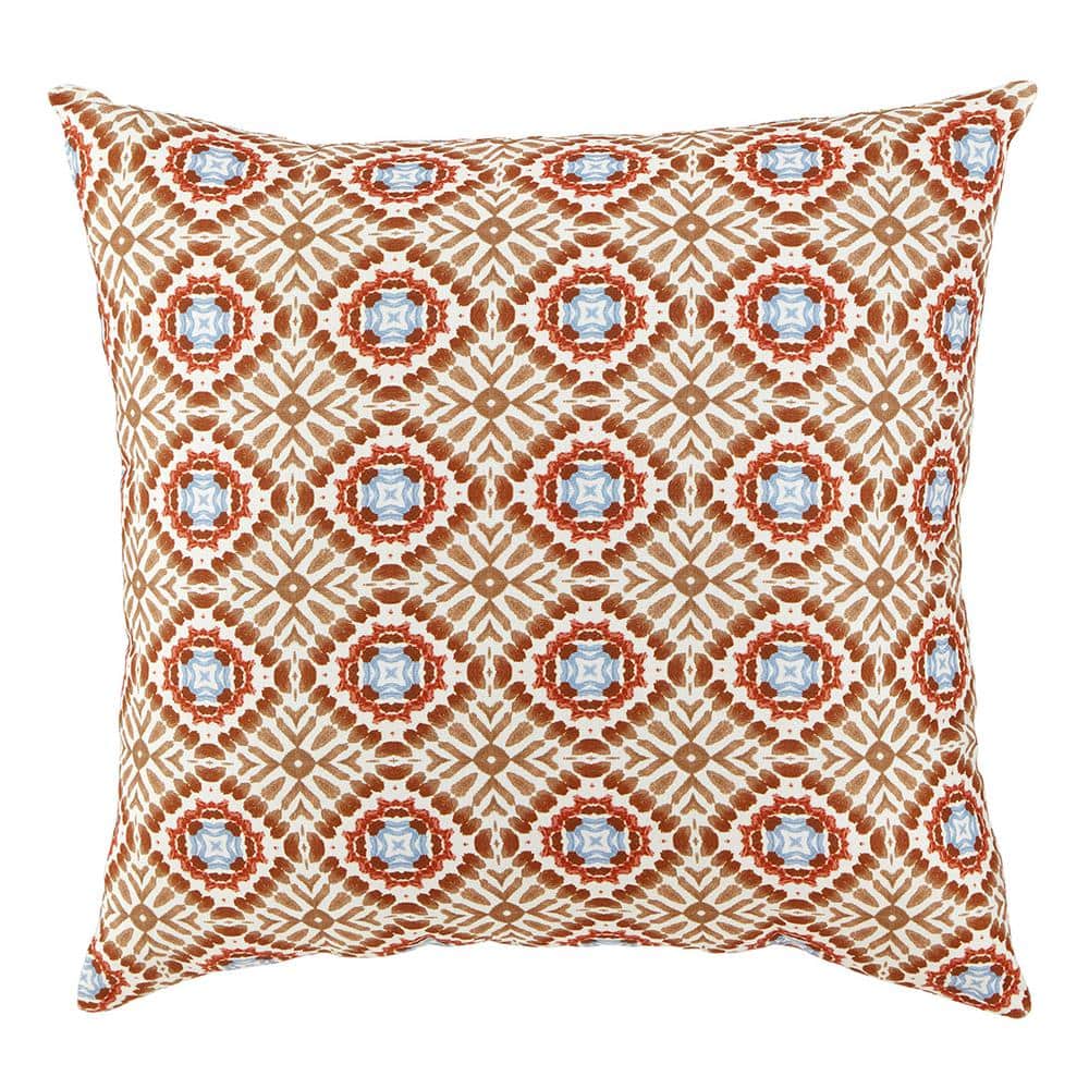 Hampton Bay 18 in. x 18 in. Sedona Diamond Square Outdoor Throw Pillow