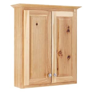 Hampton 25-1/2 in. W x 7-1/2 in. D x 29 in. H Maple Bathroom Storage Wall Cabinet in Natural Hickory