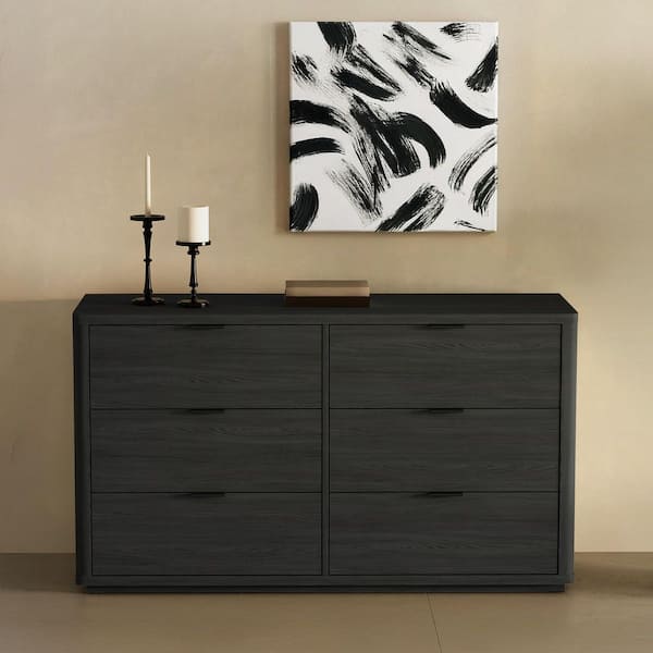 Manhattan Comfort Evelyn Modern Charcoal Gray 6-Drawer 60 in. Double  Dresser DR1607-3