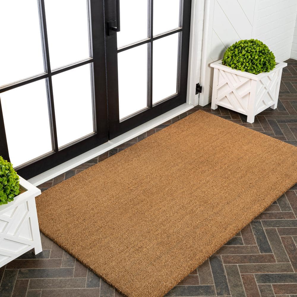Peater Classic Casual Light Brown Coir Rectangular 2 ft. x 4 ft. Doormat