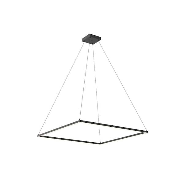 KUZCO Piazza 48 in. 1 Light 100-Watt Black Integrated LED Pendant Light