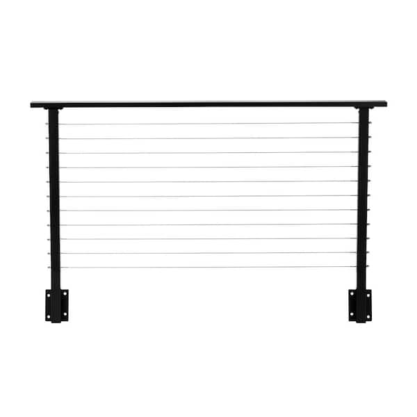 CityPost 6 ft. Black Deck Cable Railing 36 in. Face Mount