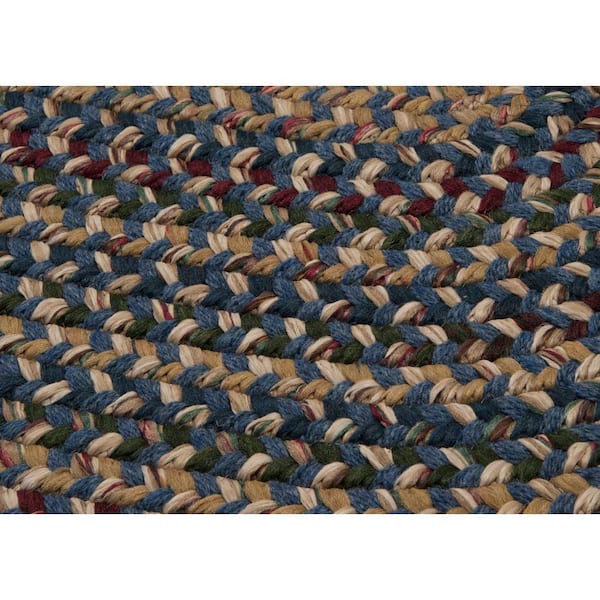 Winchester Blue 8 ft. x 10 ft. Oval Braided Area Rug