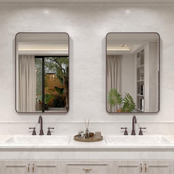 Vista 24 in. W x 36 in. H Rectangular Framed Wall Bathroom Vanity Mirror in Oil Rubbed Bronze