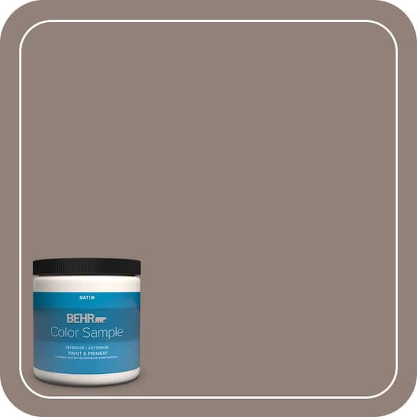 BEHR PREMIUM PLUS 8 oz. #BNC-22 Chocolate Chiffon Satin Enamel Interior/Exterior Paint & Primer Color Sample