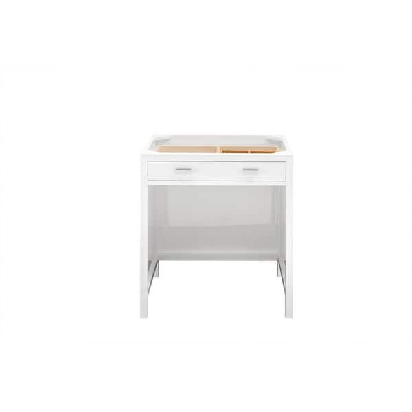 James Martin Vanities Addison 30-in x 34.4-in x 23.5-in Glossy White Soft Close Bathroom Wall Cabinet