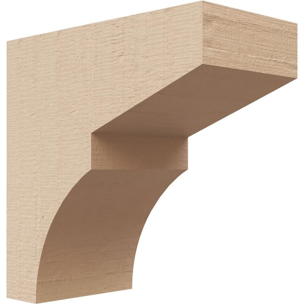Ekena Millwork 2 in. x 4 in. x 4 in. Series 1 Classic Monterey Rough Cedar Woodgrain Timberthane Polyurethane Corbel, Primed Tan