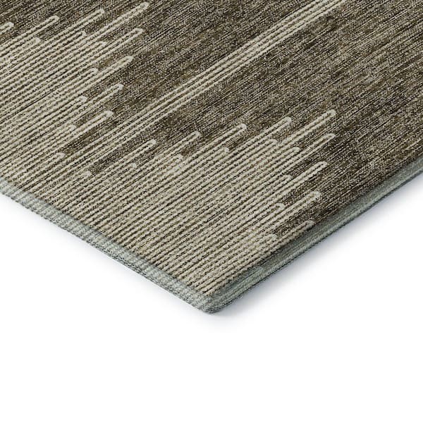 Mayfield Premium Machine Washable Indoor/Outdoor Geometric AMF647 Coffee 1 ft. 8 in. x 2 ft. 6 in. Area Rug