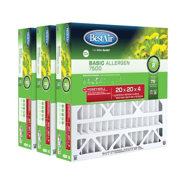 BestAir 20 x 20 x 4 Honeywell FPR 4 Air Cleaner Filter HW2020-8R