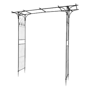 85 in. x 81 in. Outdoor Flat Roof Wrought Iron Garden Arches Plant Climbing Trellises
