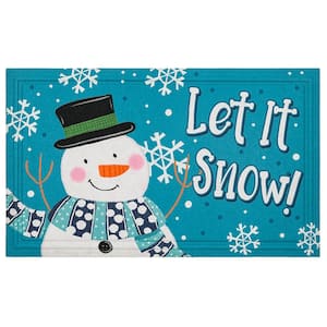 Snowman Pal Molded Elegant Entry 18 in. x 30 in. Holiday Door Mat