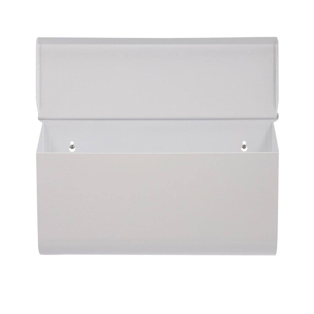 White Powder-Coated Steel Medium Wall-Mount Mailbox