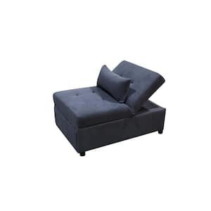 27 in. Wide Armless Velvet Mid-Century Modern Straight Sofa Bed Sofa in Dark Gray