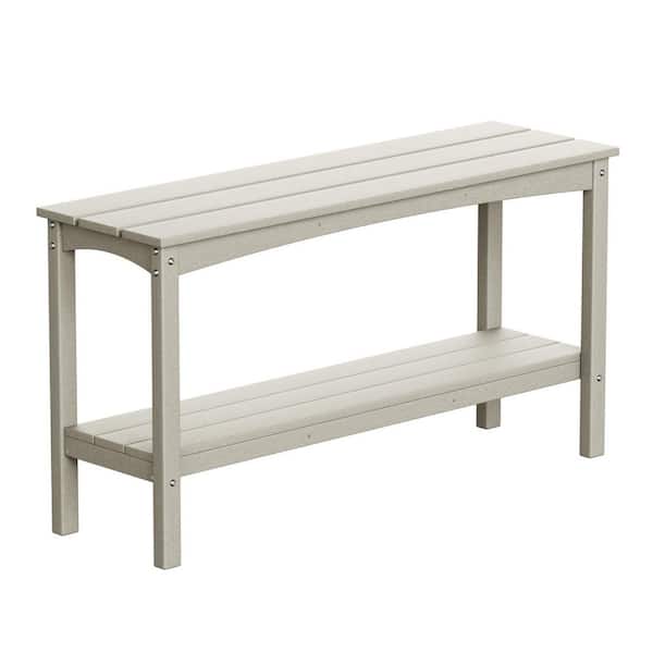 WESTIN OUTDOOR Laguna Outdoor Patio Bar Console Table with Storage Shelf Sand