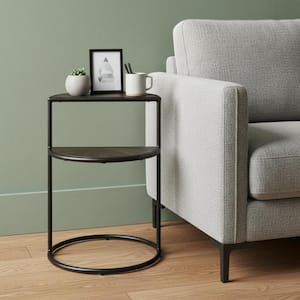 18.75 in. Brown Round Solid Wood End Table