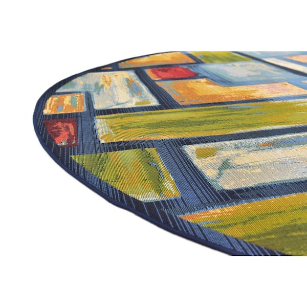 Outdoor Cubed Multi 8' 0 x 8' 0 Round Rug