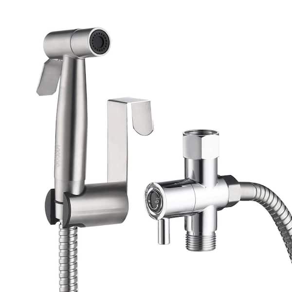 Aoibox Handheld Bidet Attachment Sprayer 1/2 for Toilet, Handheld Cloth Diaper Sprayer in Silver