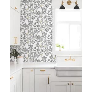 Limoncello Toile Grey Black Wallpaper Roll