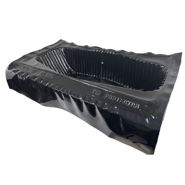 AMERICAN BUILT PRO 60 in. x 30 in. Left or Right-Drain LDPE Plastic Bathtub Protector Reusable and Adjustable Up to 36 in. Wide 16 in. Deep